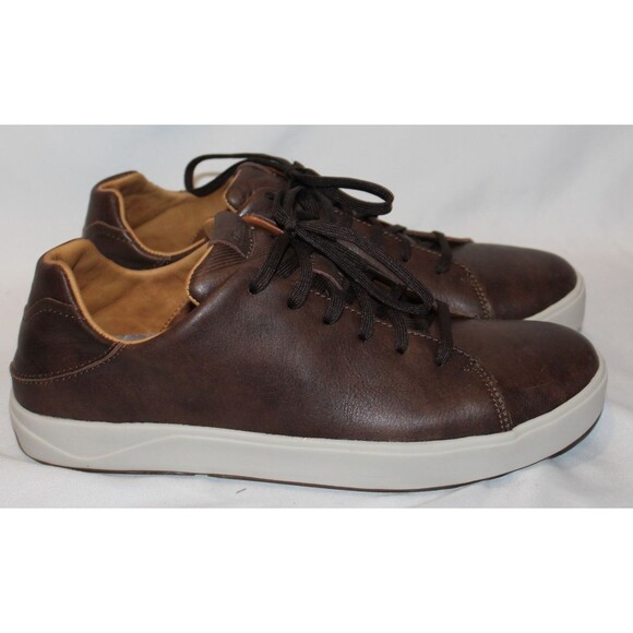 Olukai Lae'ahi li 'ili Men's Leather Sneakers NIB BROWN NWOB SZ 10 - Picture 1 of 6